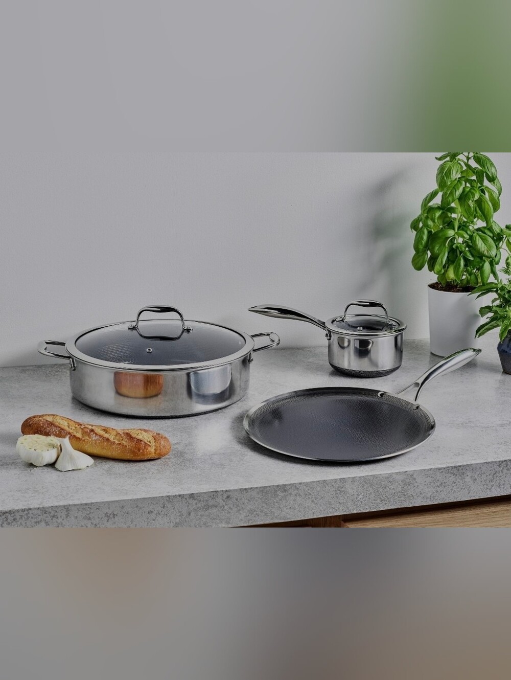 Hexclad 5-piece Hybrid Cookware Set